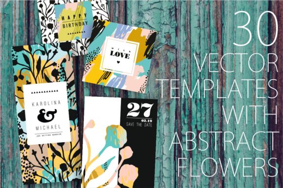 30 Abstract Flower Templates for Modern Design