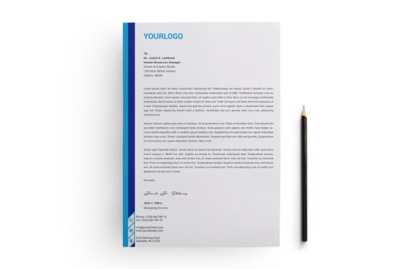 Blue Letterhead Templates for Company: A Minimalist Approach to Professional Branding