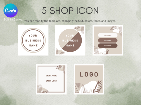Boho Etsy Shop Icon Templates Canva for a Stunning Storefront