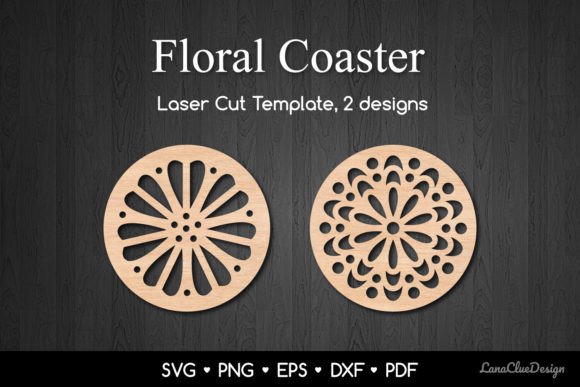 Elevate Your Space with 2 Decorative Floral Coaster Templates